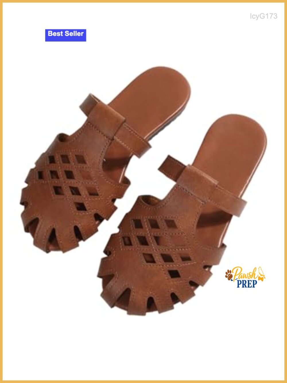 Women's Hollow Out Beach Sandals Leather Closed Toe Slip on Roman Flat Sandals